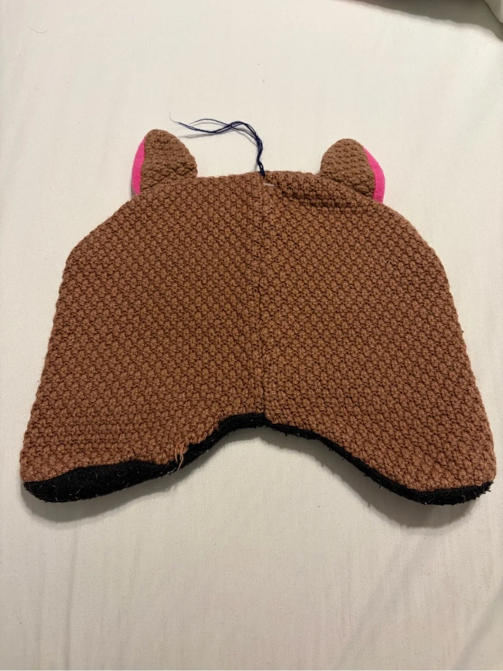 Rugged Wear Kids Knit Critter Monster Lined Beanie Hat with Pink Ears
